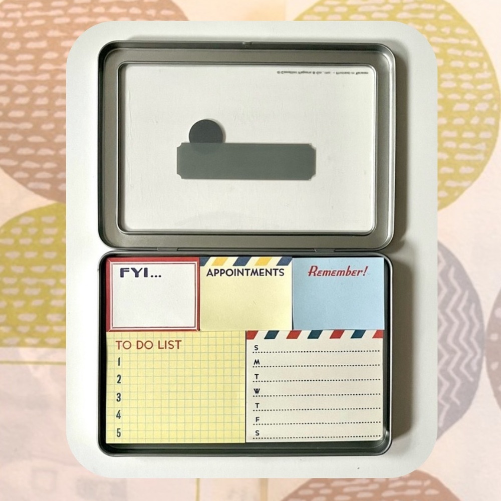 🏷️ decorative sticky note set in tin box to do list reminders sun to sat